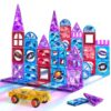 TEMI Magnet Tiles, 80 PCS Magnetism Building Toy Set, Learning and Education Toys for Ages 3 4 5 6 7 8+ Year Old Toddler Kids Boys and Girls
