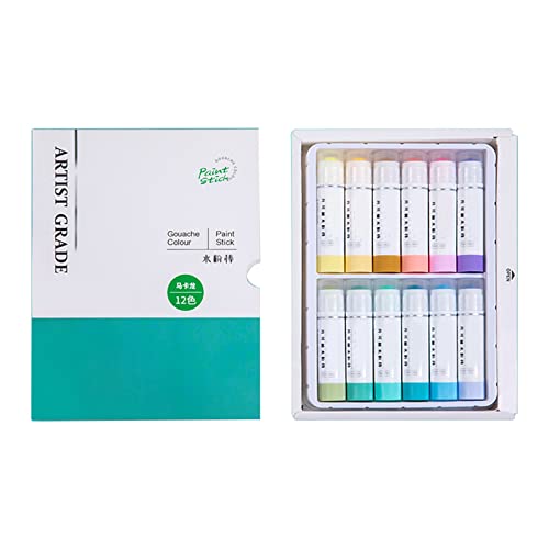 Tempera Paint Sticks Multi Color Tempera Paint for Super Quick Drying Work on Paper Wood Glass Ceramic Canvas Crayon Paint Sticks Kits Smooth Blending Texture Work on Paper Wood