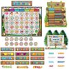 Tenare 169 Pcs Classroom Calendar Bulletin Board Set, Calendar Seasons Weather Chart Bulletin Board and Classroom Display with Stickers for Bedroom Wall Decoration(Watercolor Woodland Animals Style)