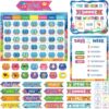 Tenare 169 Pcs Ocean Animals Classroom Calendar Bulletin Board Set, Calendar Seasons Weather Chart Bulletin Board and Classroom Display with Stickers for Bedroom Wall Decoration