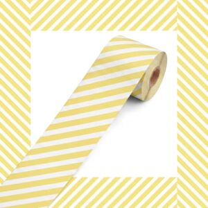 Tenceur 120 ft Yellow White Bulletin Board Borders 2.76 Inch Colorful Striped Classroom Border Trim Rolled Bulletin Board Decorations for Back to School Classroom School Office Home Chalkboard Decor