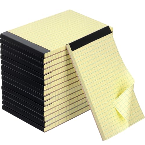 Tenceur 16 Pcs 3'' x 5'' Graph Paper Pads Quad Ruled Grid Mini Notepads, Perforated Tops, 50 Sheets Per Memo Pad, 80Gsm Paper Pads Small Pocket Graph Notebook for Students, Office, Math, Notes