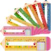 Tenceur 36 Pcs Pencil Name Plate for Desk Students Name Tags Classroom Colorful Nameplates with Rule Shapes Alphabet Numbers Preschool Kindergarten First Second Grade School Kids Supplies Decor