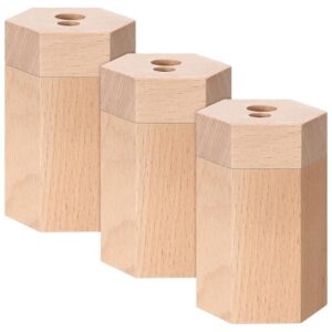 Tenceur 3 Pack Wood Dual Pencil Sharpener Double-Hole Pencil Sharpener for Thin and Thick Regular Jumbo Graphite Colored Pencils Mini, Manual, Hand-held Pencils Art Supplies