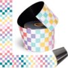 Tenceur 48 ft x 2.76 Inch Magnetic Checkerboard Border Borders Gingham Bulletin Board Trim Decoration, Reusable Whiteboard Magnetic Strips Roll for School Office Chalkboard Poster(Rainbow)