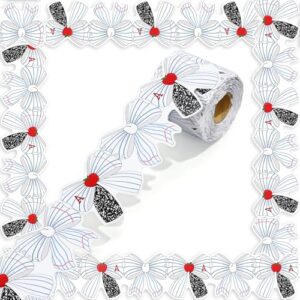 Tenceur 65ft Bulletin Board Border Trim Roll, Bow Decorative Border Trim for Classroom, Wall, Desk, Window, Door, Locker, School, Chalkboard & Office Decoration(Composition Notebook)