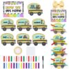 Tenceur How We Get Home Clip Chart for Classroom Students Transportation Management Chart with Clips Ribbon and Dots Back to School Teacher Must Haves Supplies for Classroom Bulletin Board (Stylish)