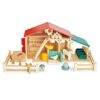 Tender Leaf Toys - Tender Leaf Farm - Realistic Colorful Wooden Farmhouse Toy Set for Creative Pretend Play for Kids 3+