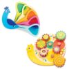 Tender Leaf Toys STEAM Educational Learning Bundle - Interactive Wooden Snail Whirls Gear Puzzle & Peacock Color Matching Activity Game for Toddler Early Development, Fine Motor Skills Toy, Age 18M+