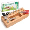 TenFans Montessori Busy Board for Toddlers 3-5 Years, Wooden Screwdriver Activity Board, Fine Motor Skills & Sensory Development Toy, Preschool Learning & Travel​​