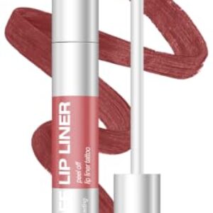 TENGLONG Peel Off Lip Liner Stain, Long Lasting Waterproof Matte Lip Tattoo, Transfer Proof Smudge Proof Highly Pigmented Non-Stick Cup Lip Makeup for Women Daily Beauty, ROSE BLUSH