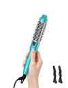 Terviiix Thermal Brush, MINI 1 Inch Hot Brush, Ionic Heated Round Brush, Tourmaline Ceramic Ionic Curling Iron for Short Hair, Adjustable Temperature, Dual Voltage