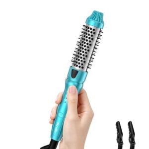 Terviiix Thermal Brush, MINI 1 Inch Hot Brush, Ionic Heated Round Brush, Tourmaline Ceramic Ionic Curling Iron for Short Hair, Adjustable Temperature, Dual Voltage