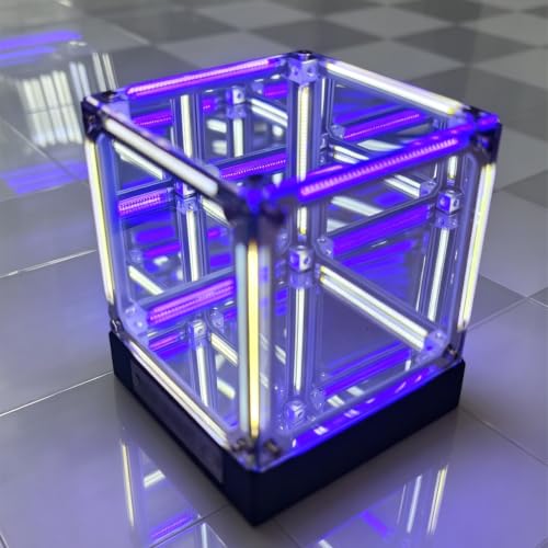 Teseracto Cubo, Cubo 4d Cube, Cubo Effect 4d, Cubo Effect Infinito 4d Con Luz LED, 3D LED 360 Hologram Sphere, Infinite Dimension Lamp, Infinite Dimension Lamp, Infinite Mirror Light,C