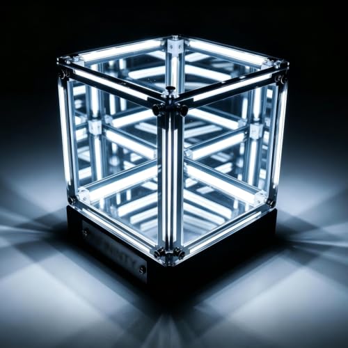 Teseracto Cubo, Cubo 4d Cube, Cubo Effect 4d, Cubo Effect Infinito 4d Con Luz LED, 3D LED 360 Hologram Sphere, Infinite Dimension Lamp, Infinite Dimension Lamp, Infinite Mirror Light,A