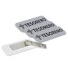 Tesorero (Cross) Rounded Corners Name Tag/Badge, 1 x 3 Spanish Church Staff Badge with Magnet Backing, Silver (3 Pack)