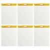 TesRhino Sticky Easel Pad, 25 x 30 in White Paper, 30 Sheets, 6 Pack