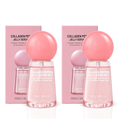 Tetea Collagen Peptides Jelly Serum Mist, 2 Pack Hydrating Face Mist, Sprayable Hydrogel, Moisturizing Face Spray for Smooth Looking Skin, Travel Size Skin Care Gifts for Women, 1.69 fl oz Each