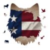 Texas State Flag Puzzles for Adults, 175 Pieces, Wolf Shape