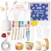 Texilo Air Dry Clay Kit for Adults, Pottery Starter Tools for Beginner, DIY Painting Making Set with Clay,Paints,Sculpting Tools,Varnish, Guide, Christmas Birthdays Gift for Arts Crafts Lover at Home