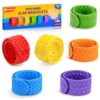 Textured Slap Bracelets - 6PC Silicone Sensory Fidget Toys for Kids, Teens & Adults - Calming Tools for Autism, ADHD, Anxiety & Stress Relief - Ideal for Classroom Rewards & Stocking Stuffers Gifts