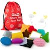 Texture Sensory Bean Bags,Toddler Sensory Toys for Babies,Preschool Toys Set of 13 Beanbags, Shape Sensory Bean Bags with Storage Bag,Develop Fine Motor & Sensory Play for Newborns’ Early Learning