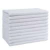 Texvora 10 Pcs White Microfiber Cleaning Towels, 11.8 x 23.6 in / 30 x 60 cm Cleaning Cloths, Soft and Highly Absorbent, Non-Linting, Multipurpose for Home, Kitchen, Car, Glass, and Floor Care