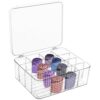 Texvora 12 Cells Tie Organizer Box, Clear Tie Storage Drawer Organizer with Lid, Tie Display Container, Drawer Closet Storage Bin, Detachable Dividers, Storage Box for Ties, Socks, Bras, Underwear