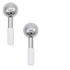 Texvora 2 Pcs Ice Globes for Face, 50 mm Stainless Steel Cooling Globes for Facials, Cryo Sticks, Help Ease Discomfort, SPA Facial Massage at Home