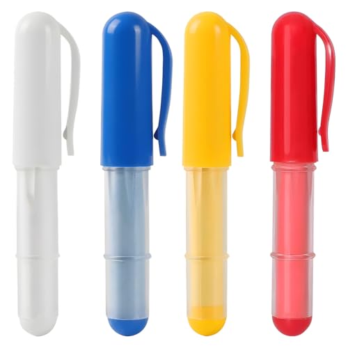 Texvora 4 Pack Fabric Chalk Markers, Refillable Sewing Chalk Pencils, Pen Like Ergonomic Design for Accurate Marking on All Fabrics, Easy to Use and Remove, Essential Tailoring Tools