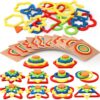 Teyva Daily 10 Pack Toddler Puzzles Montessori Toy Wooden Shape Sorting Puzzle Sensory Toy Toddler Activities Preschool Learning Autistic Developmental Educational Toys for Girls Boys Birthday Gifts