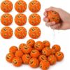Teyva Daily 24 Pcs Halloween Pumpkin Beach Balls Bulk for Kids, Pumpkin Lantern Inflatable Splash Water Balls Pool Toys for Games Halloween Party Favors Outdoor Yard Lawn Garden Decorations