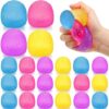 Teyva Daily 24 Pcs Textured Stress Balls Gumdrop Shape Balls Sensory Squeeze Slow Rise Fidget Ball for Anxiety Relief Prizes Goodie Bag Stuffers Party Favors (1.6 Inches)