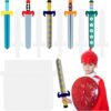 Teyva Daily 24 Sets DIY Swords for Kids Blank Sword Make Your Own 20 Inch Long Craft to Decorate Handmade Painting Paper Cutouts for Knight Favor Supplies Decoration School Play Castle Activities