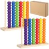 Teyva Daily 2 Sets Wood Stack Game Challenge Kids Stacking Match Game Matching Ring Puzzle, Competitive Tabletop Brain Teaser Night Stack Solve Set for Family Classroom Preschool(Classic)