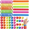 Teyva Daily 88 Pcs Fidget Toys Bulk for Kids: Textured Fidget Ring Textured Silicone Slap Bracelets, Classroom Prize Box Toys Birthday Party Favors Goodie Bag Stuffers
