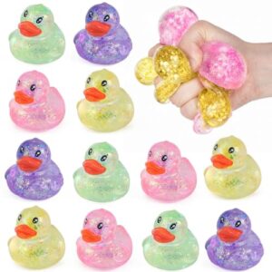 Teyva Daily 8 Pcs Duck Squishy Fidget Toys, Colorful Squeeze Toys, Slow Rising Stress Relief Balls, Stocking Stuffers, Party Favors