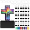 Teyva Daily Sand Art Crosses Crafts Faith Kit Bulk 36 Crosses Bottles 18 Colored Sand Bottles 36 Funnels Art Painting Crafts Kits for Adults Home Religious Activities Party Wedding Decoration