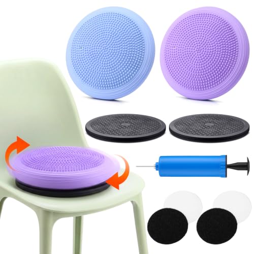 Teyva Daily Wobble Cushion 360°Spinning Wiggle Seat for Sensory Kid 13 Inch Balance Disc Kids Flexible Seating Exercise Sensory Pad Chair Cushio for Classroom & Home, 2-in-1 Detachable Balance Pad