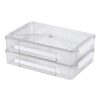 Teyyvn 2 Pcs 6 Quart Plastic Portable Project Case, Clear File Storage Box