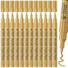TFIVE 12 Gold Acrylic Paint Markers, Permanent Paint Pens Extra Fine Tip