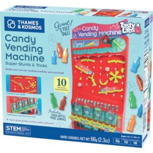 Thames & Kosmos 2-ft Tall Candy Vending Machine STEM Kit | Build Toy Vending Machine with 10 Gravity & Motion Experiments | Coin Sorting Bank | Math & Engineering Lessons