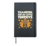 Thankful For My Little Turkeys Thanksgiving Teacher Mom Gift Hardcover Journal, Black