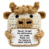 Thank You Appreciation Gifts for Coworker Teacher Mentor Nurse Friend, Handmade Crochet Highland Cow with Inspirational Card, Emotional Support Employee Appreciation Desk Decor Ornament