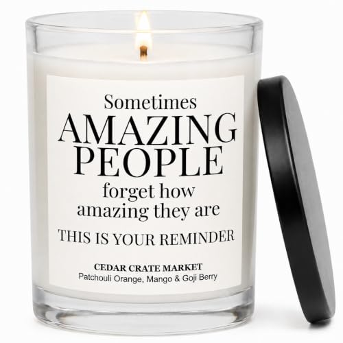 Thank You Gifts for Women, Encouragement Gifts for Women - You are Amazing Friend Candle, Inspirational Birthday Candles for Her, Uplifting Thoughtful Presents, Patchouli Orange Mango Goji Soy Candle
