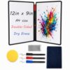 Thayrakn Dry Erase Notebook A4 Portable Whiteboard with 3 Markers & Eraser