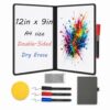 Thayrakn Dry Erase Notebook A4 Portable Whiteboard with 3 Markers & Eraser