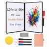 Thayrakn Dry Erase Notebook A4 Portable Whiteboard with 3 Markers & Eraser