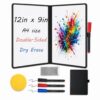 Thayrakn Dry Erase Notebook A4 Portable Whiteboard with 3 Markers & Eraser