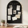 Thboxes Arched Felt Bulletin Board, 6 Pack 35" x 24" Large Cork Board Pin Board with 30 Removable Adhesive Tabs & 30 Push Pins - for Home Office School Memo Photo Wall Decor for Notes Lists - Black